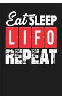Eat Sleep LIFO Repeat: Dark Gray, Red & White Design, Blank College Ruled Line Paper Journal Notebook for Accountants and Their Families. (Bookkeeping and Tax Season 6 x 9