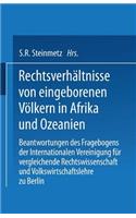 Rechtsverhältnisse Von Eingeborenen Völkern in Afrika Und Ozeanien