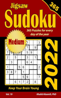2022 Jigsaw Sudoku: 365 Medium Puzzles for Every Day of the Year: Keep Your Brain Young(Game Calendars)