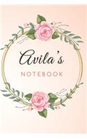 Avila's Customized Floral Notebook / Journal 6x9 Ruled Lined 120 Pages School Degree Student Graduation university