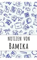 Notizen von Bamika: Kariertes Notizbuch mit 5x5 Karomuster für deinen personalisierten Vornamen