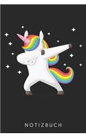 Einhorn Notizbuch mit Regenbogen Pferd Mähne Zeichnung: DIN A5 Dotted Punkteraster Heft mit Regenbogen Einhorn Zeichnung - Notizbuch Tagebuch Planer für Comic Cartoon Einhörner Fans - Notiz Buch Geschenk 