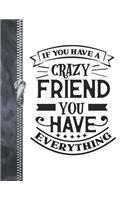 If You Have A Crazy Friend You have Everything: Funny College Ruled Composition Writing Notebook
