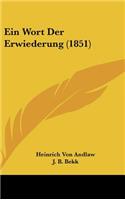 Ein Wort Der Erwiederung (1851)