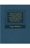 An Inquiry Into the Rights of the Poor, of the Parish of Lavenham, in Suffolk