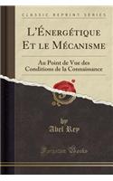 L'ï¿½nergï¿½tique Et Le Mï¿½canisme: Au Point de Vue Des Conditions de la Connaissance (Classic Reprint)