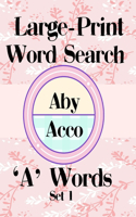 Large-Print Word Search 'A' Words Set 1: Learn New Words Enhance Your Vocabulary(1 Set)