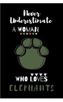 never underestimate a girl who loves elephants: Lined Journal, Lined Notebook, Gift ideas Notepad