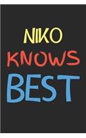 Niko Knows Best: Lined Journal, 120 Pages, 6 x 9, Niko Personalized Name Notebook Gift Idea, Black Matte Finish (Niko Knows Best Journal)