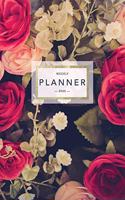 Weekly Planner 2020: Pretty Floral Roses Print - 6x9 in - 2020 Calendar Organizer with Bonus Dotted Grid Pages + Inspirational Quotes + To-Do Lists