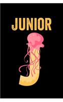 Junior: Journal (Diary, Notebook) Personalized Custom Name Alphabet Jellyfish Birthday Gift for Boys