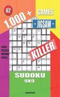 1,000 + Games jigsaw killer sudoku 9x9: Logic puzzles medium levels(62 Killer Sudoku)