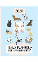 2020 Daily Planner Pet Appointments: Dog Grooming / Training / Sitting / Schedule Agenda Organiser / Hourly Slots