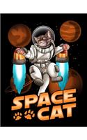 Space Cat: Space Cat Cute Kitty Astronaut Blank Sketchbook to Draw and Paint (110 Empty Pages, 8.5" x 11")