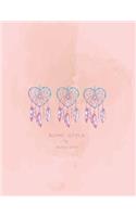 Boho style by magic lover: Dreamcatcher on pink and Dot Graph Line Sketch pages, Extra large (8.5 x 11) inches, 110 pages, White paper, Sketch, Draw and Paint