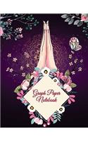 Graph Paper Notebook: Meditation Yoga Floral Design, 8.5" X 11" Square Blank Quad Ruled 1/4" Inch Graph Paper, Blank Graph Paper Composition Books