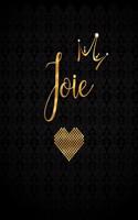 Joie: Black Personalized Lined Journal with Inspirational Quotes