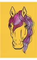 Pink Hair Horse: 6x9 Ruled Notebook, Journal, Daily Diary, Organizer, Planner