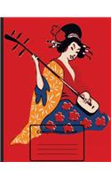 Beautiful Geisha Playing Shamisen - Composition Notebook