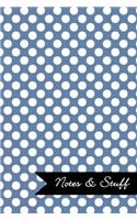 Notes & Stuff Lined Notebook With Blue-gray Polka Dot Pattern Cover