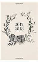 Academic Planner 2017 - 2018: Monthly & Weekly, Greyscale Floral, August 2017 - July 2018, 6" X 9," College, University or High School Student Planner