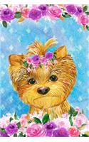 Journal Notebook For Dog Lovers Yorkshire Terrier In Flowers 4