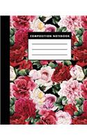 Composition Notebook: Red Rose 8x10 Composition Notebook - Easy to Study