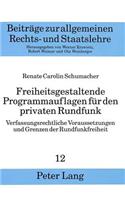 Freiheitsgestaltende Programmauflagen fuer den privaten Rundfunk