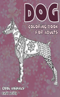 Coloring Book for Adults Cool Animals - Easy Level - Dog