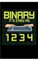 Binary It's Easy As 1 2 3 4: 120 Pages I 6x9 I Cornellnotes I Funny Software Engineering, Coder & Hacker Gifts