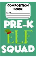 Composition Book Pre-K Elf Squad