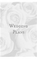 Wedding Plans: White and Grey Roses Bridal Jotter Homework Book Notepad Notebook Composition Jotter and Journal Diary Planner Gift