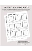 Blank Storyboard: Notebook Sketchbook Story Board Template Paper for Movie Filmmakers, Playwrights, Advertisers, Animators, Social Media Video Creators. Cinema Note B