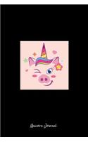 Unicorn Journal: Lined Journal - Piggycorn Pig Unicorn Pink Cute Girly Farm Animal Gift - Black Ruled Diary, Prayer, Gratitude, Writing, Travel, Notebook For Men Wom
