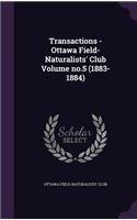 Transactions - Ottawa Field-Naturalists' Club Volume No.5 (1883-1884)