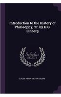 Introduction to the History of Philosophy, Tr. by H.G. Linberg