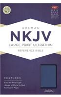 NKJV Large Print Ultrathin Reference Bible, Cobalt Blue LeatherTouch