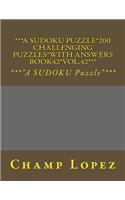 ***A SUDOKU Puzzle*200 Challenging Puzzles*with Answers Book42*Vol.42***