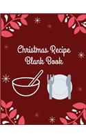 Christmas Recipes Blank Book