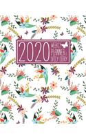 2020 weekly planner and daily diary: from Jan 1, 2020, to Dec 31, Cute diary for write memories in, Floral Cover with Colorful Pattern, Organizer Calendar & Diary for the new year, pret