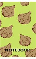 Notebook: Garlic notebook 120 white paper lined for writing - Black Math, Physics, Science Exercise BookFor Students, recipes , Teens, Boys, Girls, Women