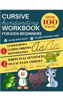 Cursive Handwriting Workbook For Kids Beginners