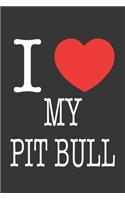 I Heart My Pit Bull Notebook: Lined Journal, 120 Pages, 6 x 9, Affordable Gift Journal Matte Finish