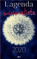 L'agenda minimaliste 2020: planificateur mensuel à cases avec 2 pages libres et lignées pour chaque mois - vue fluide en double page avec blocs et puces - calendrier rapide en