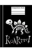 Dinosaur Bones Roar Composition Notebook - 5x5 Quad Ruled