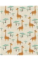 Giraffe Notebook: Kindergarten Journal Book Ruled Lined Page Writing Women Girl Boy Sweet Cute Animal School Activity Book Diary Record Plan Tree Note Pad Composition(3 Giraffe Notebook)