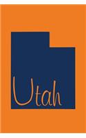 Utah - Blank Notebook (Orange with Blue): 101 Pages, 6 x 9 Journal, Soft Cover