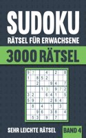 3000 Sudoku Rätsel für Erwachsene: Großes Sudoku Buch mit 3000 sehr leichten Rätseln mit Lösungen - Vol. 4