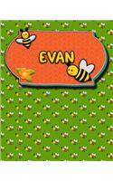 Handwriting Practice 120 Page Honey Bee Book Evan: Primary Grades Handwriting Book K-2