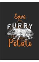 Save The Furry Potato: Guinea Pigs Notebook, Graph Paper (6 x 9 -120 pages) Animal Themed Notebook for Daily Journal, Diary, and Gift